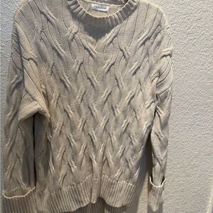 Cable Knit Cream Sweater Cotton